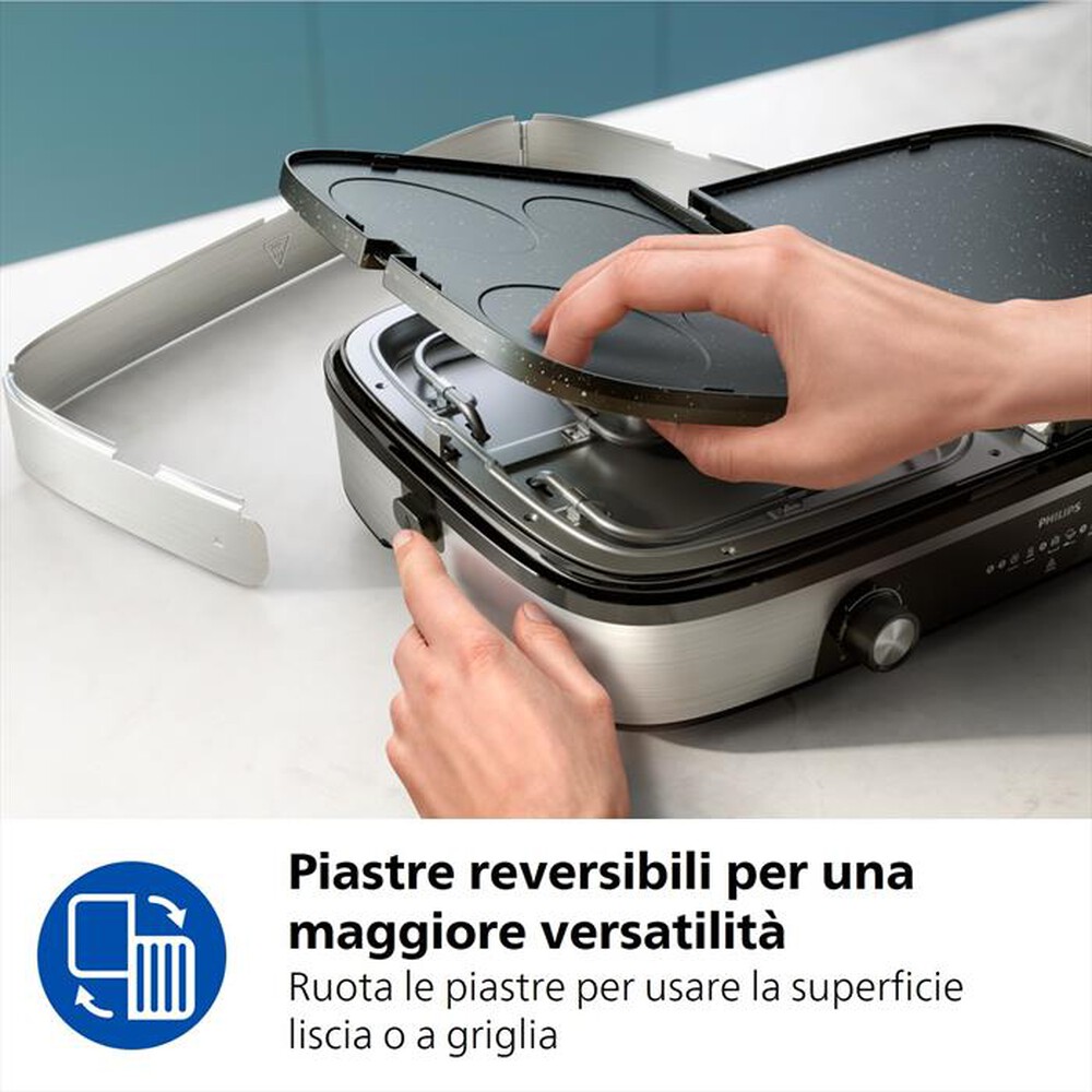 Immagine del prodotto PHILIPS - Grill da tavolo Serie 5000 HD6222/90-Alluminio