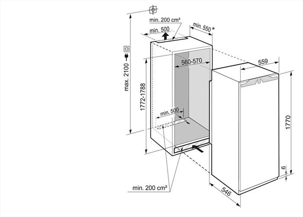 Immagine del prodotto LIEBHERR - Frigorifero incasso IRE 5100 Classe E-Bianco