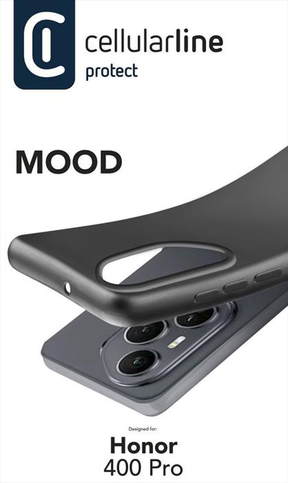 Immagine del prodotto CELLULARLINE - Custodia flessibile in gomma MOOD per HONOR 400 PR-Nero