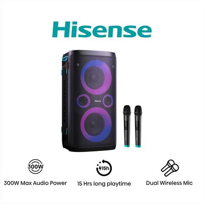HISENSE - Party speaker bluetooth PARTY STORM 1-NERO