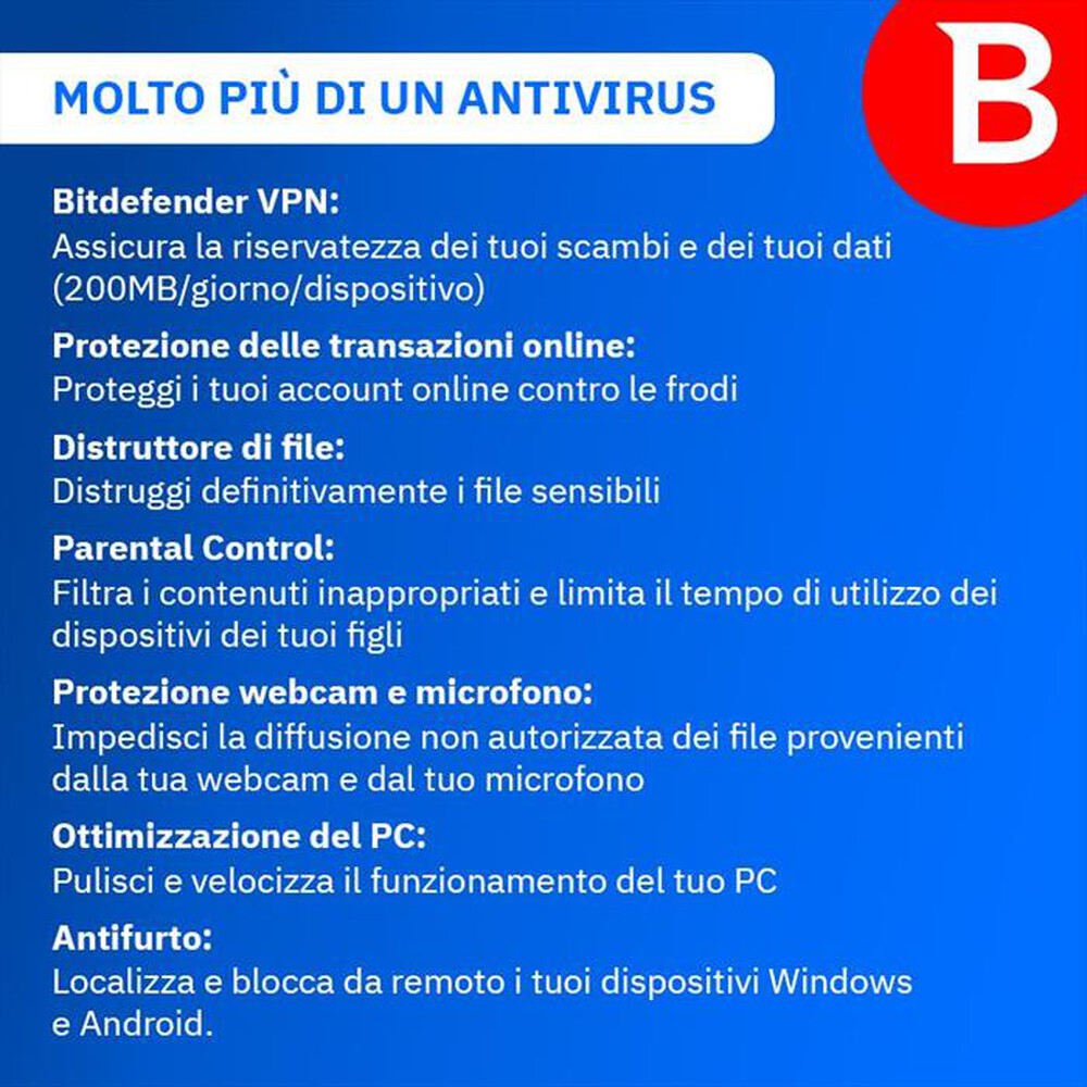 Immagine del prodotto BITDEFENDER - Internet Security 2 Anni - 5 PC