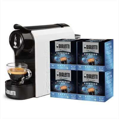 BIALETTI - Macchina da caff&egrave; espresso BUNDLE GIOIA + 64 CAPS-bianco