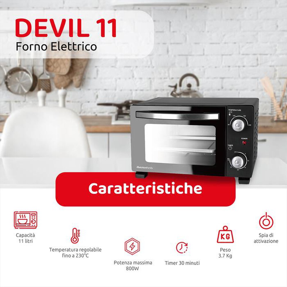 Immagine del prodotto MELCHIONI FAMILY - Fornetto elettrico DEVIL 11-nero