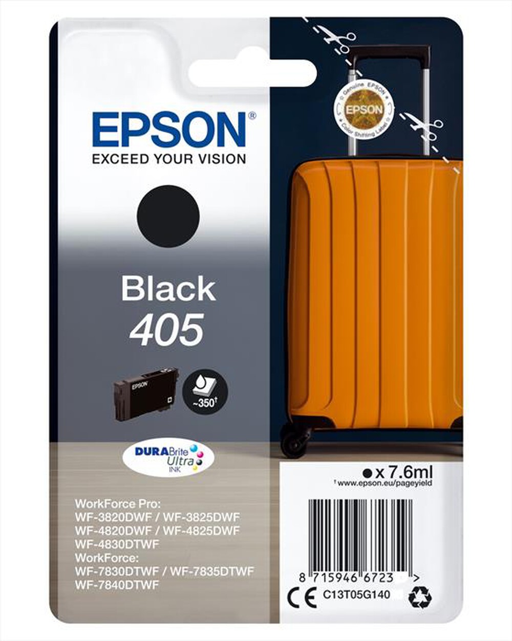 Immagine del prodotto EPSON - EPSON INCHIOSTRO  SERIE VALIGIA 405 STD-Nero  std