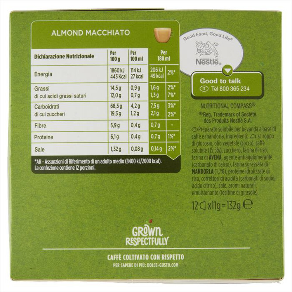 Immagine del prodotto NESCAFE' DOLCE GUSTO - Almond Macchiato 12 Caps-Verde