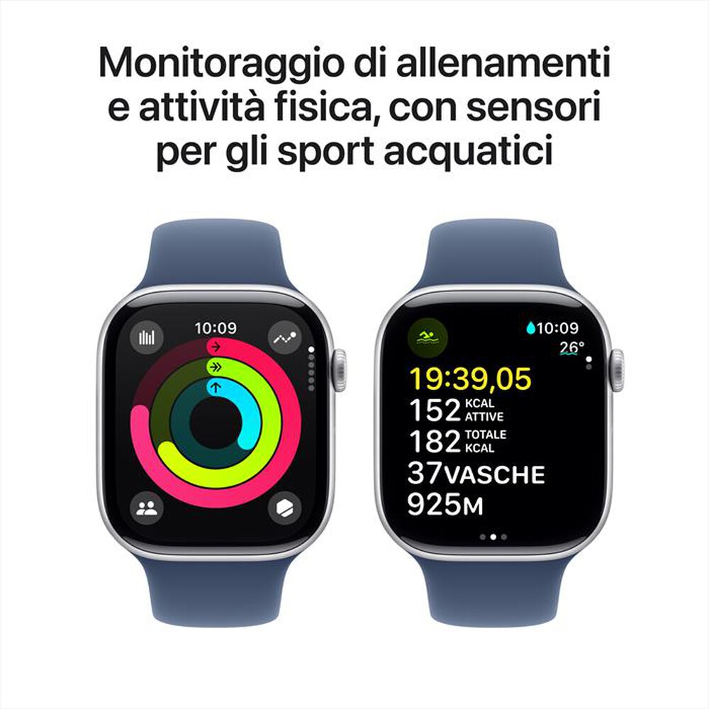 Immagine del prodotto APPLE - Watch Series 10 GPS 46mm Alluminio-Argento - Sport Band Denim M/L
