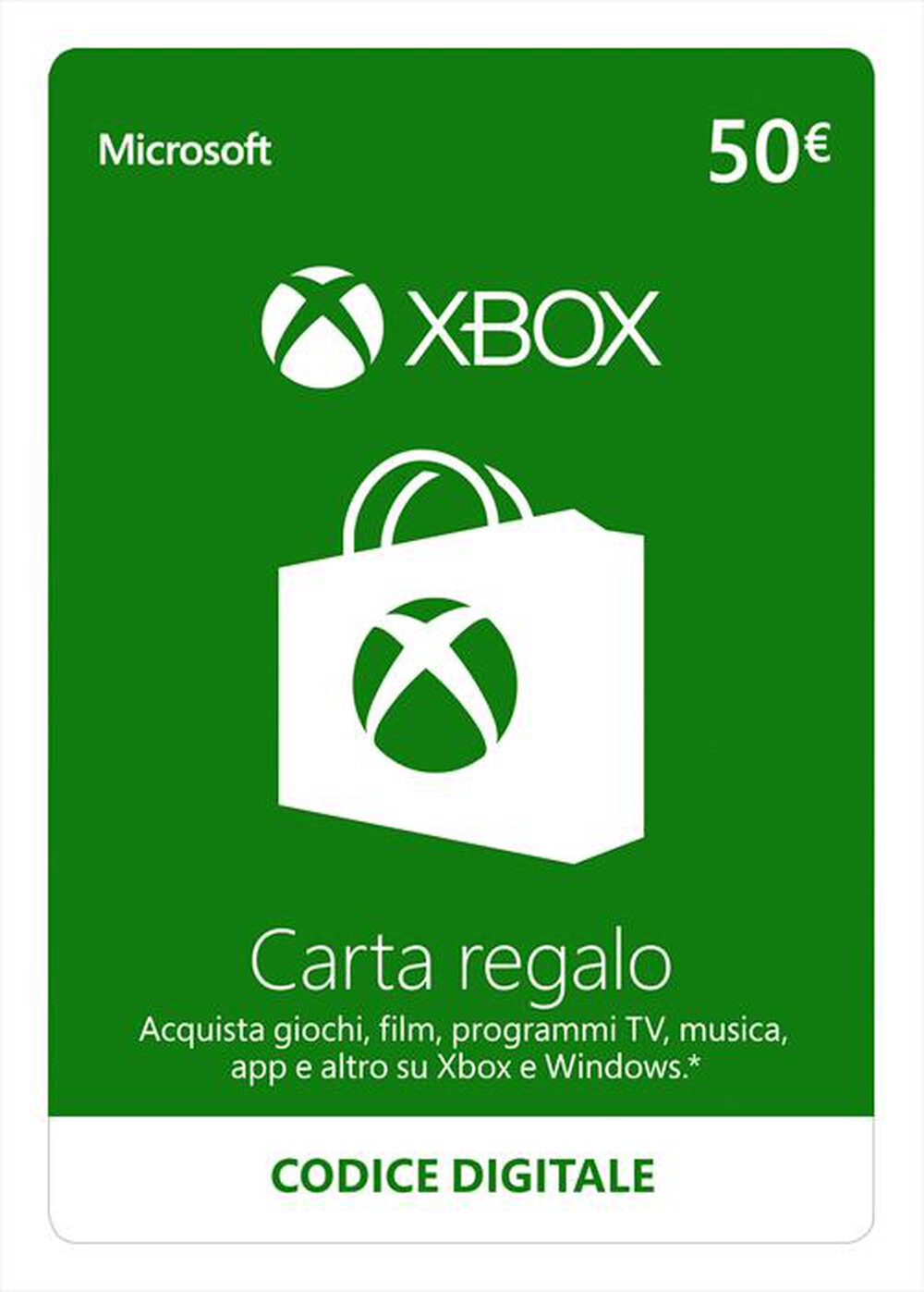 Immagine del prodotto MICROSOFT - GC-Xbox Live Agency ESD 50&euro;