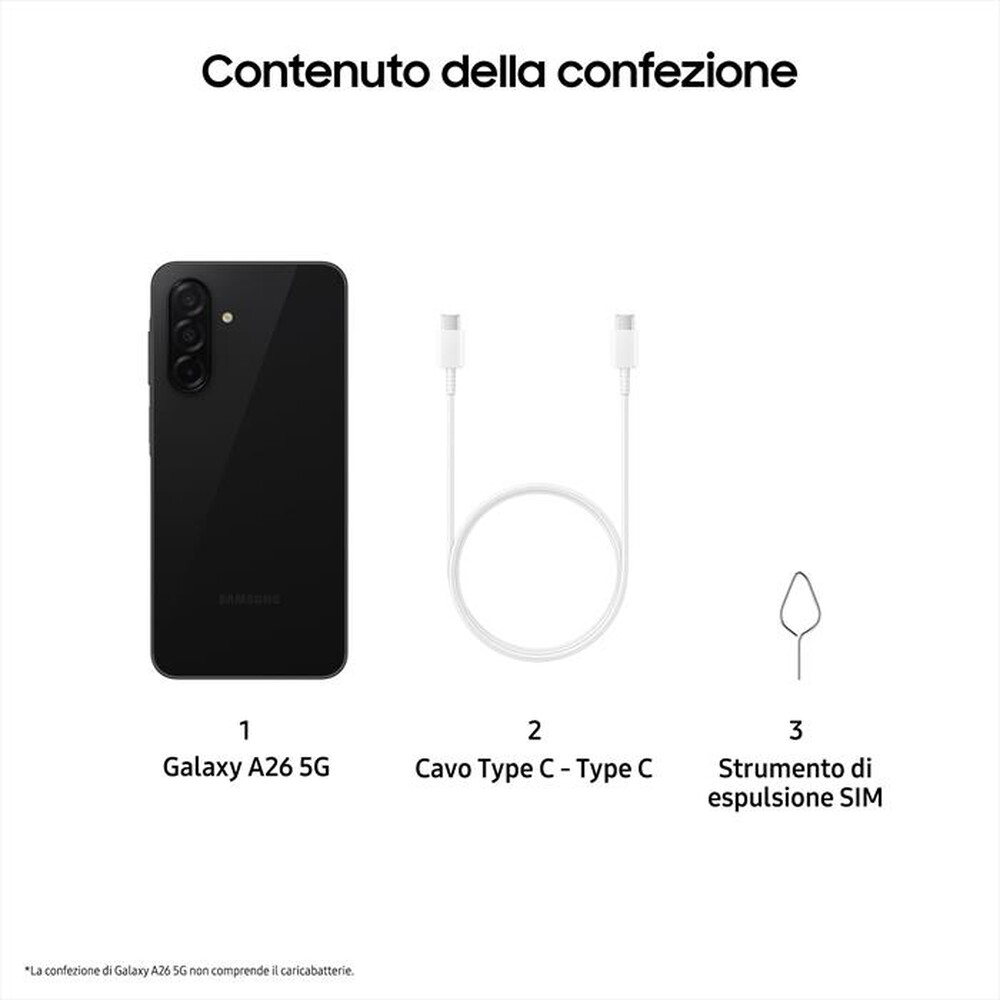 Immagine del prodotto SAMSUNG - Smartphone Galaxy A26 5G 256GB-Black