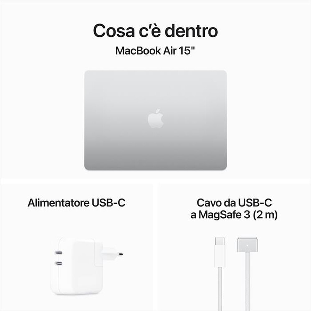 Immagine del prodotto APPLE - MACBOOK AIR 15'' M3 CORE 8 CPU CORE 10 GPU 512GB-Argento