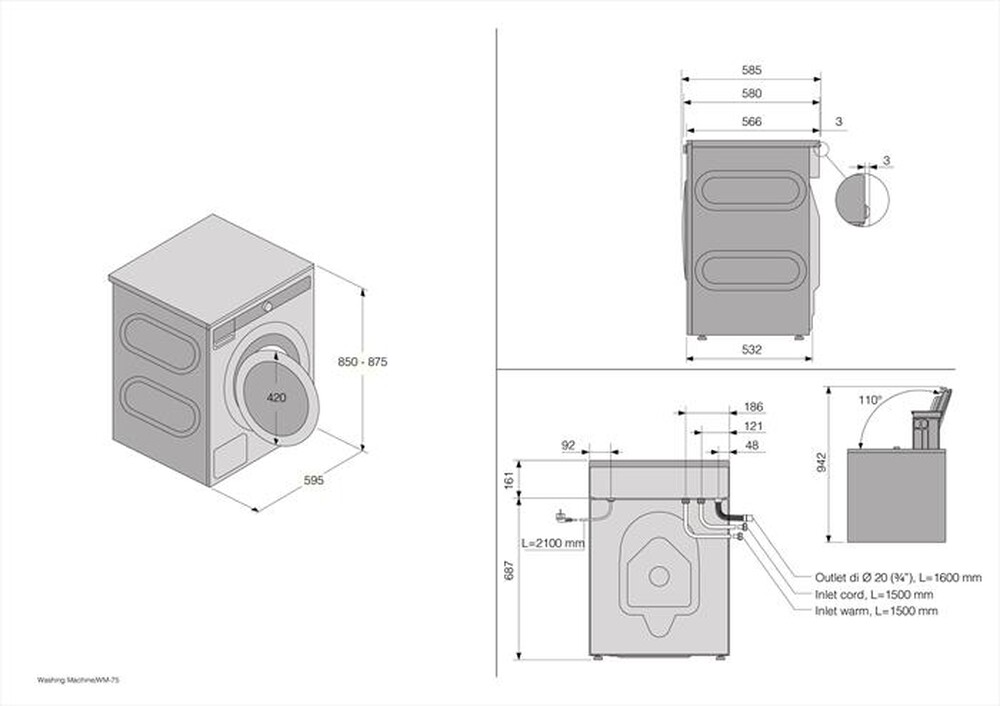 Immagine del prodotto ASKO - Lavatrice W 2084 C.W/3 8 Kg Classe A-Bianco