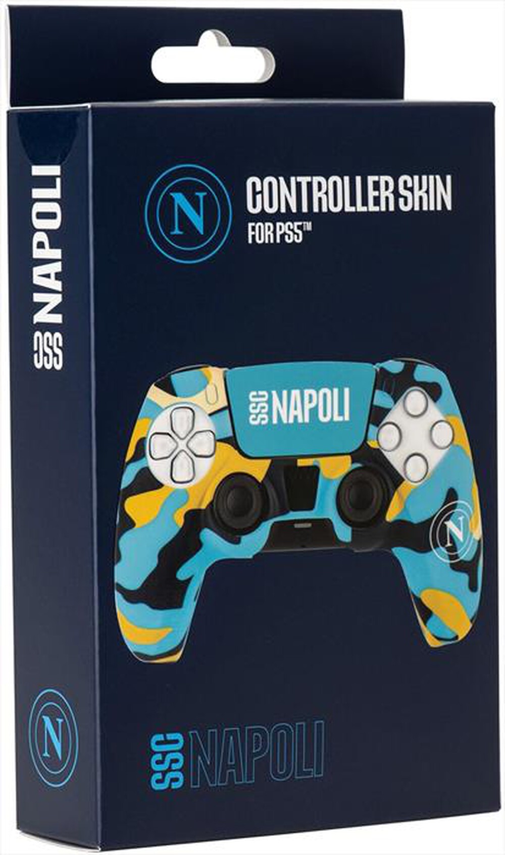 Immagine del prodotto QUBICK - CONTROLLER SKIN SSC NAPOLI CAMO (PS5)-Azzurro, Nero e Giallo