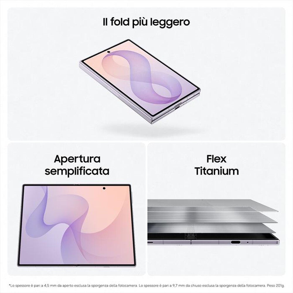 Immagine del prodotto SAMSUNG - Galaxy Z Fold8 12+256GB-Lavender
