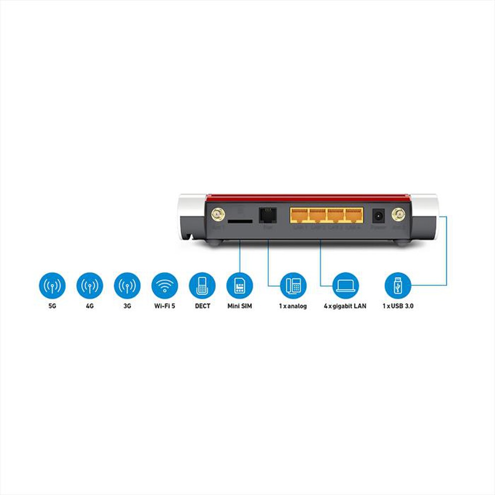 Immagine del prodotto FRITZ! - Router BOX 6850 5G-bianco/rosso