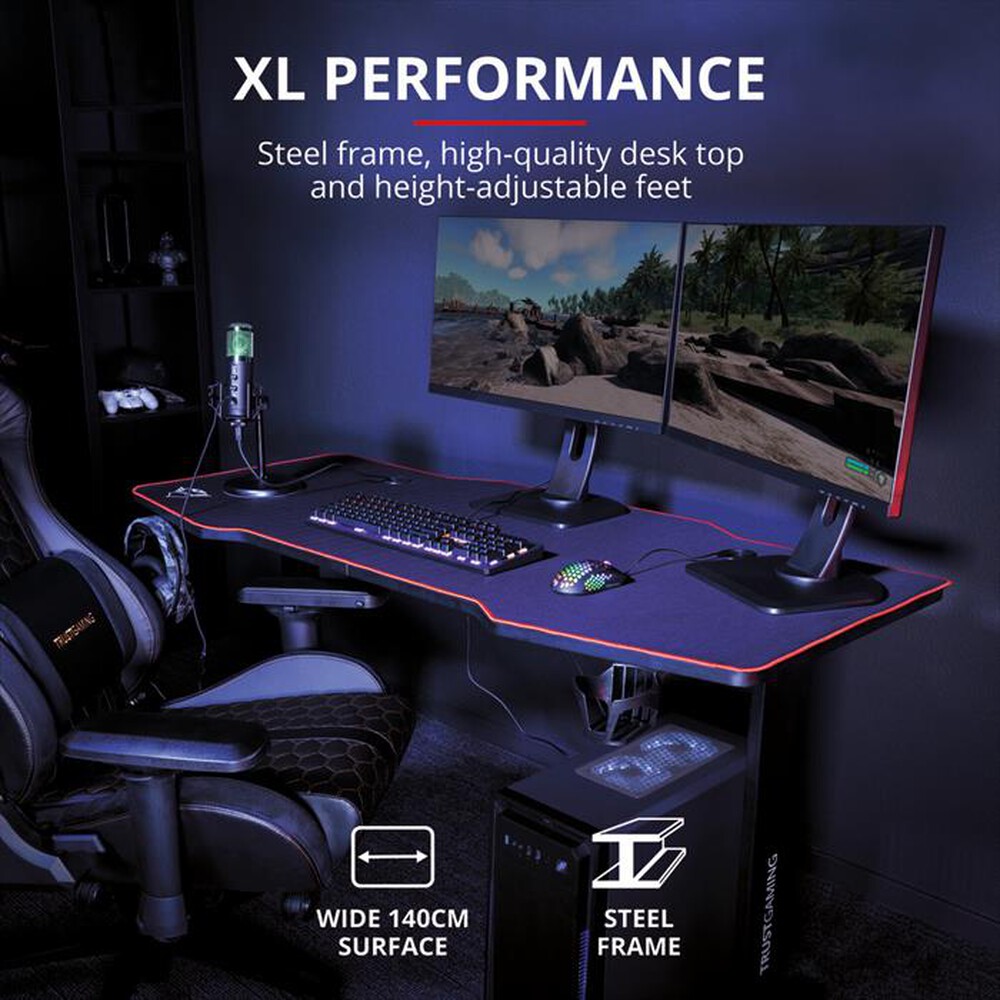 Immagine del prodotto TRUST - GXT1175 IMPERIUS XL GAMING DESK-Black