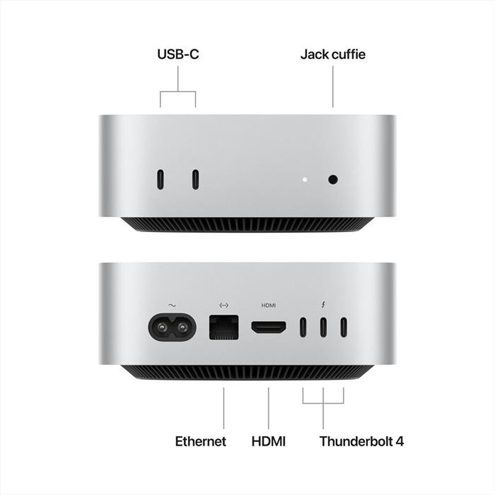 Immagine del prodotto APPLE - Mac Mini M4 Core 10 CPU 10 GPU 16GB 512GB SSD-Argento