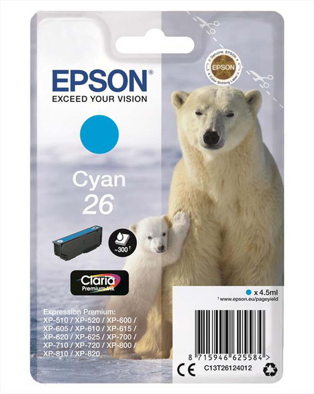 Immagine del prodotto EPSON - C13T26124022-Ciano