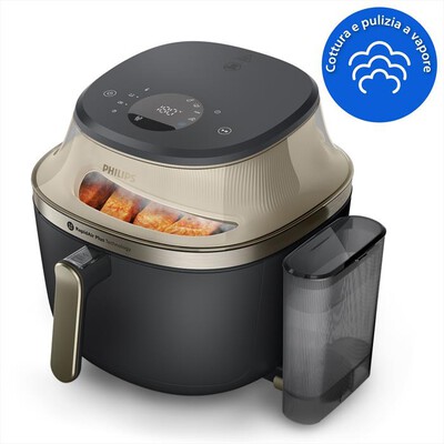 PHILIPS - Friggitrice ad aria AIRFRYER SERIE 5000 NA543/00-Nero/Champagne