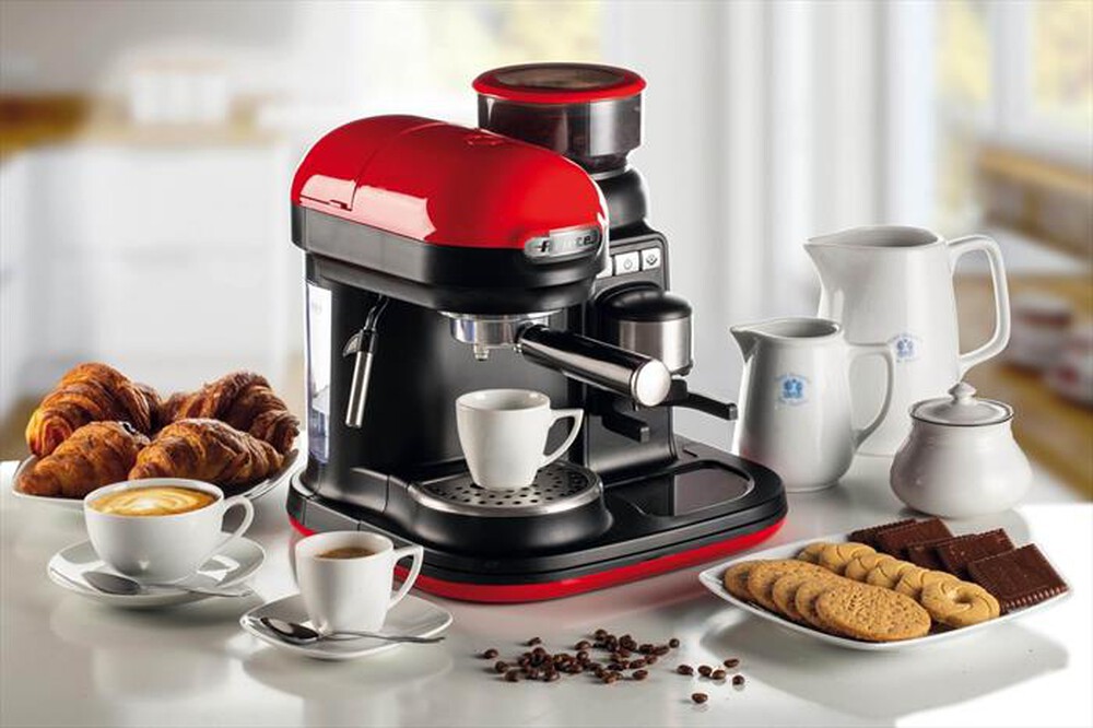 Immagine del prodotto ARIETE - 1318 Moderna Macchina da caff&egrave; con macinacaff&egrave;-Rosso/Nero