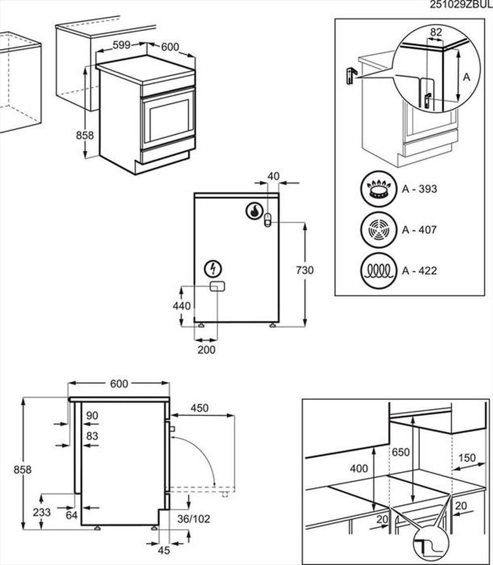 Immagine del prodotto ELECTROLUX - Cucina a gas LKK620010W Classe A-Bianco