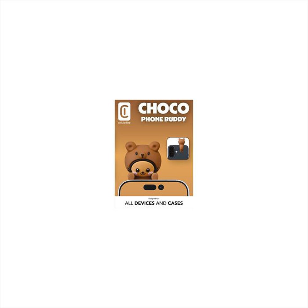 Immagine del prodotto CELLULARLINE - Mini figura adesiva in PVC a forma di orso-Marrone