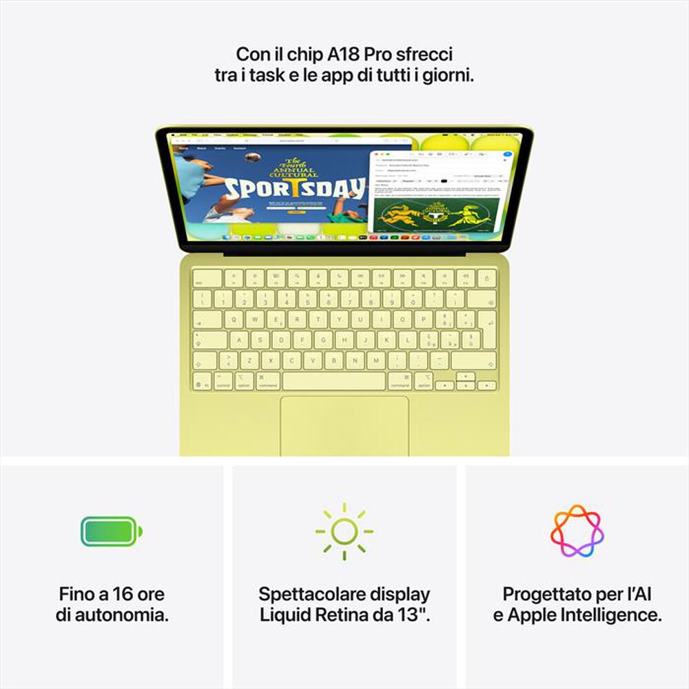 Immagine del prodotto APPLE - MacBook Neo 13" A18 Pro Core 6 CPU 5 GPU 8GB 256GB-Indaco