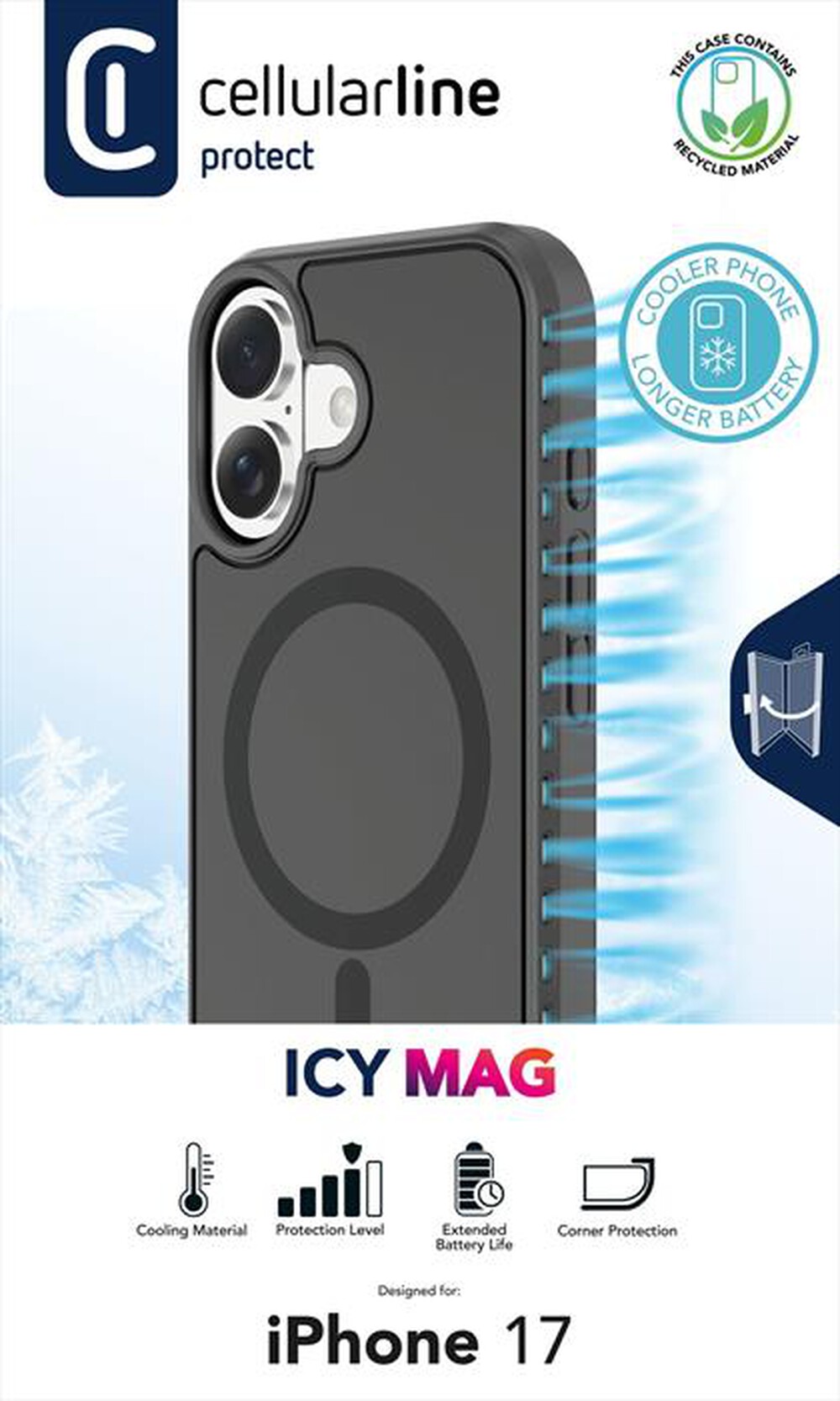 Immagine del prodotto CELLULARLINE - CUSTODIA ICY MAG per IPHONE 17-Trasparente