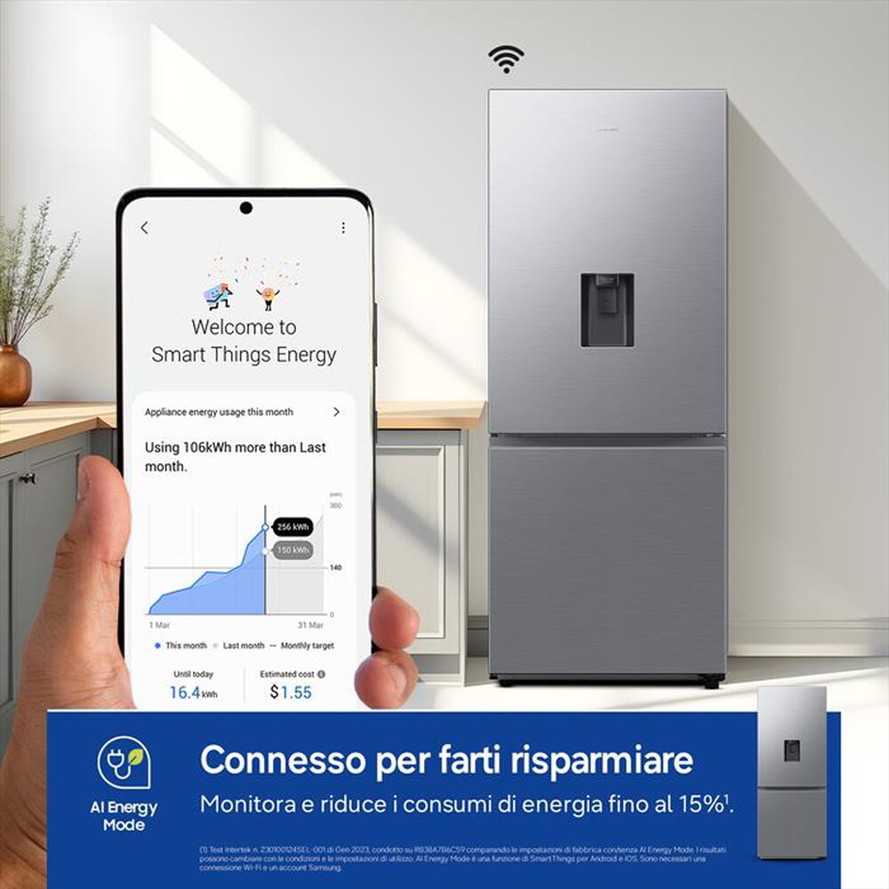 Immagine del prodotto SAMSUNG - Frigorifero combinato RB50DG632ES9EF ClasseE 505lt-Inox