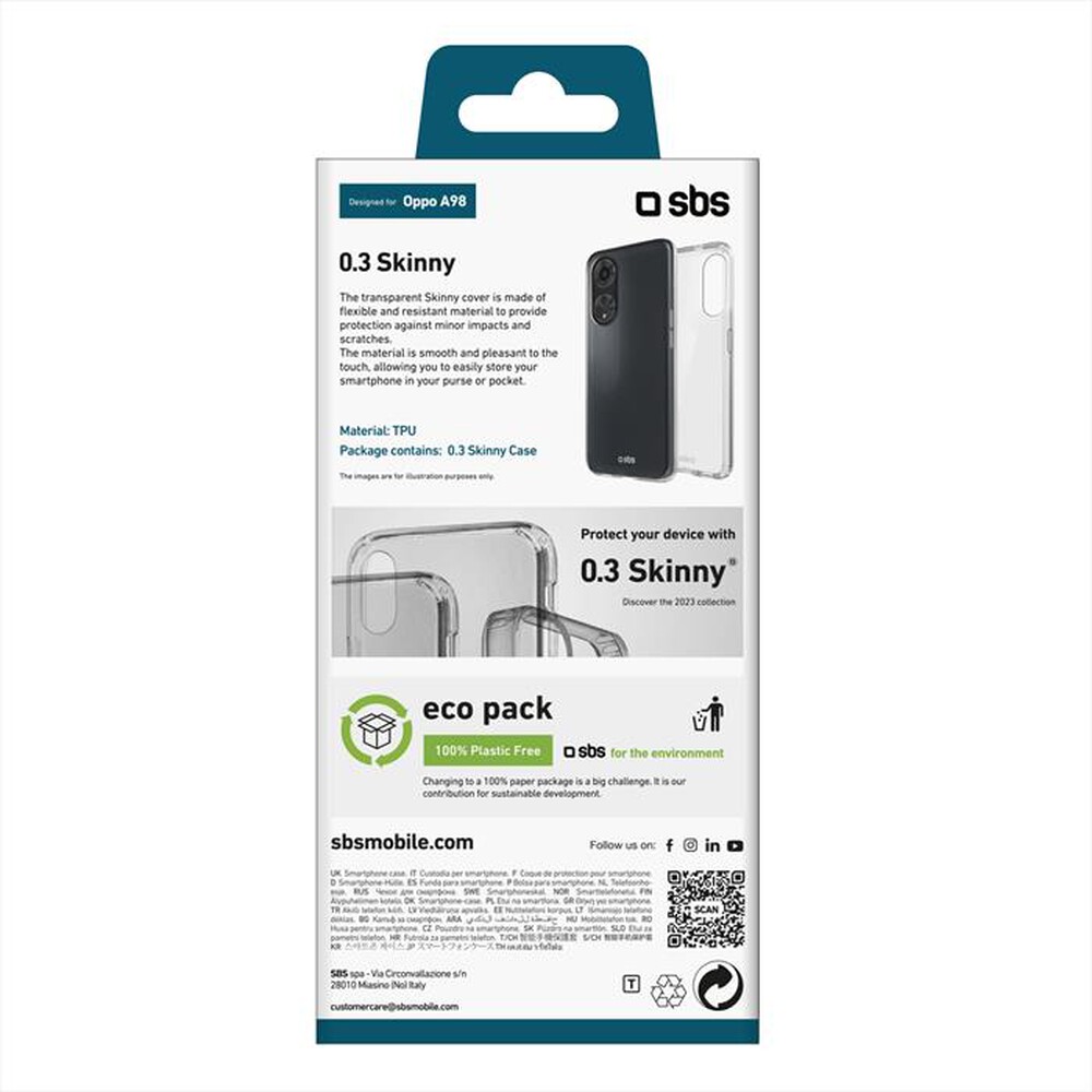 Immagine del prodotto SBS - Cover skinny TESKINOPA98T per Oppo A98-Trasparente