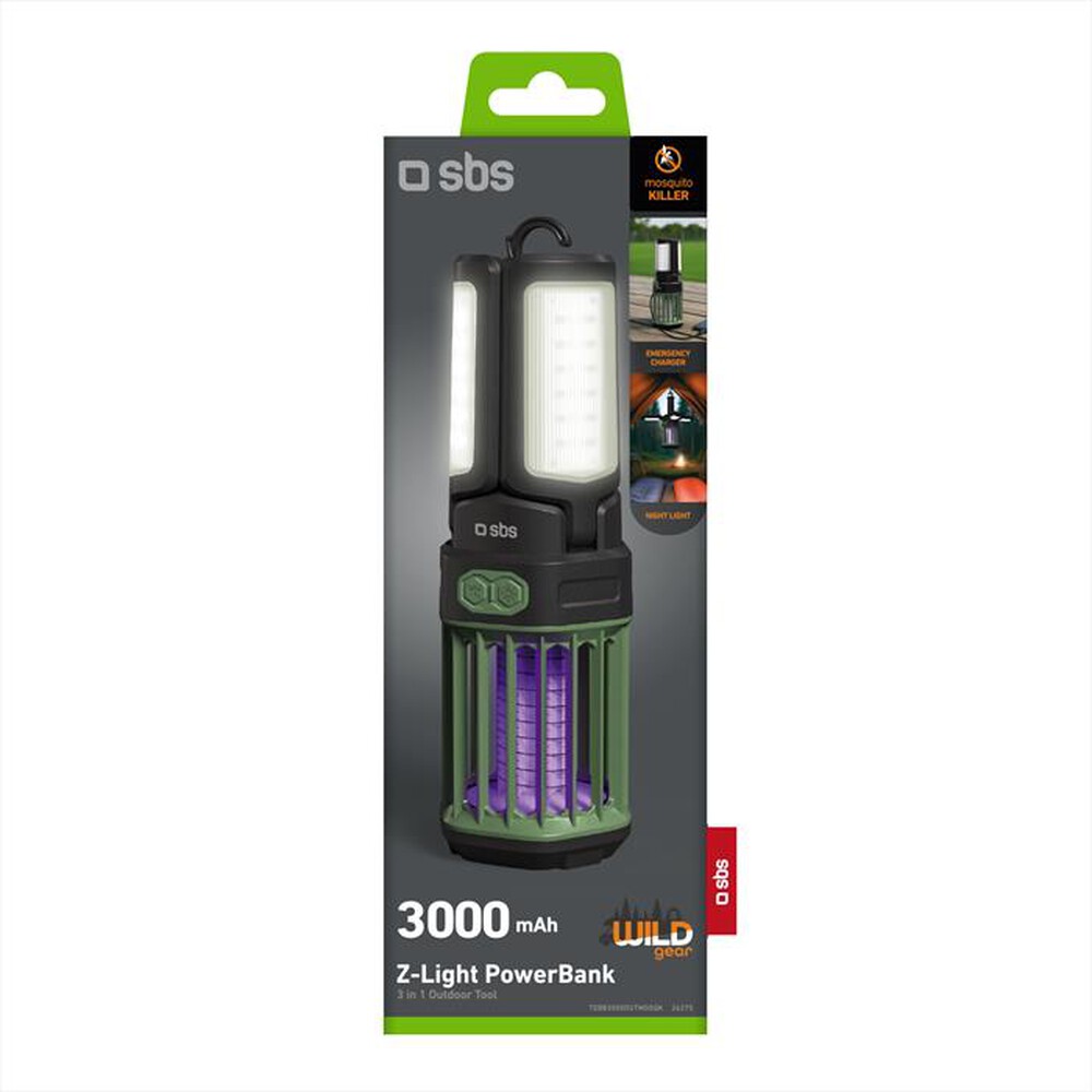 Immagine del prodotto SBS - Powerbank 3000 mAh con luce anti zanzare-Nero
