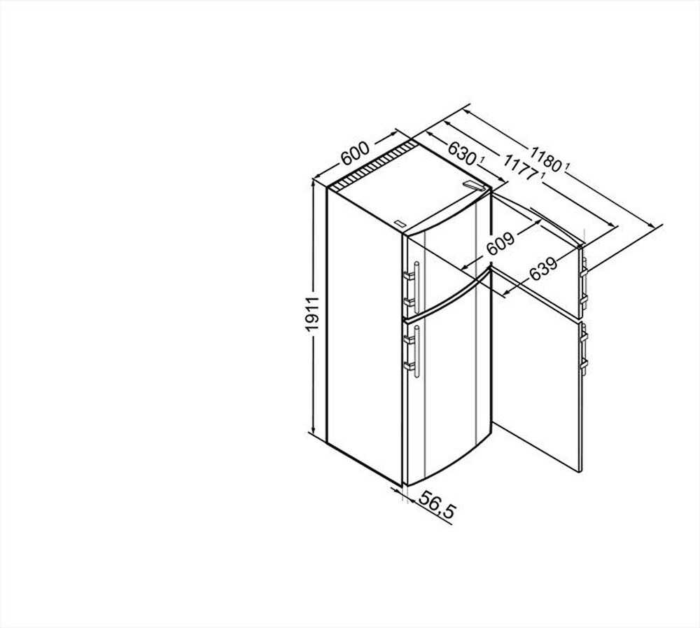 Immagine del prodotto LIEBHERR - Frigorifero 2 porte CTN 3663-22 Classe F 333lt-Bianco