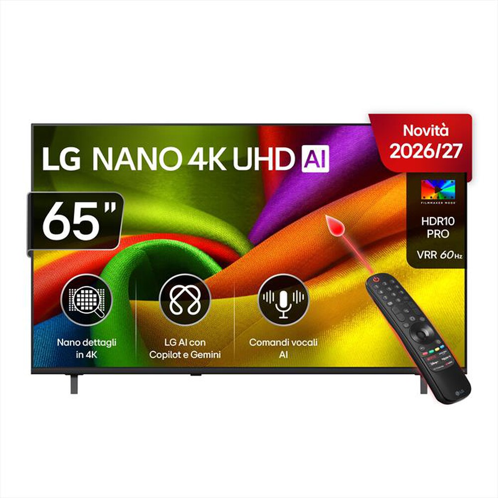 Immagine del prodotto LG - Smart TV 65" NANO 4K AI 65NU900B6LA-Charcoal Black
