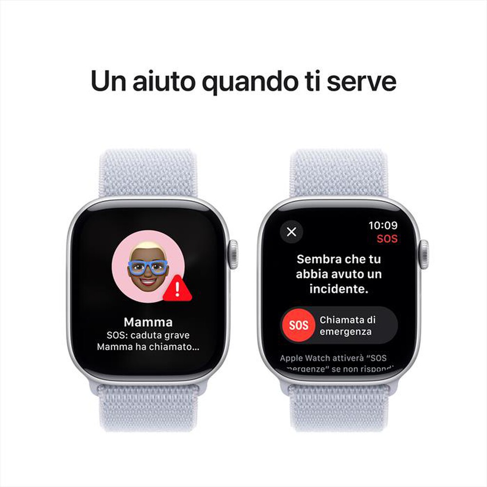 Immagine del prodotto APPLE - Watch Series 10 GPS 46mm Alluminio-Argento - Sport Loop Blu Cloud