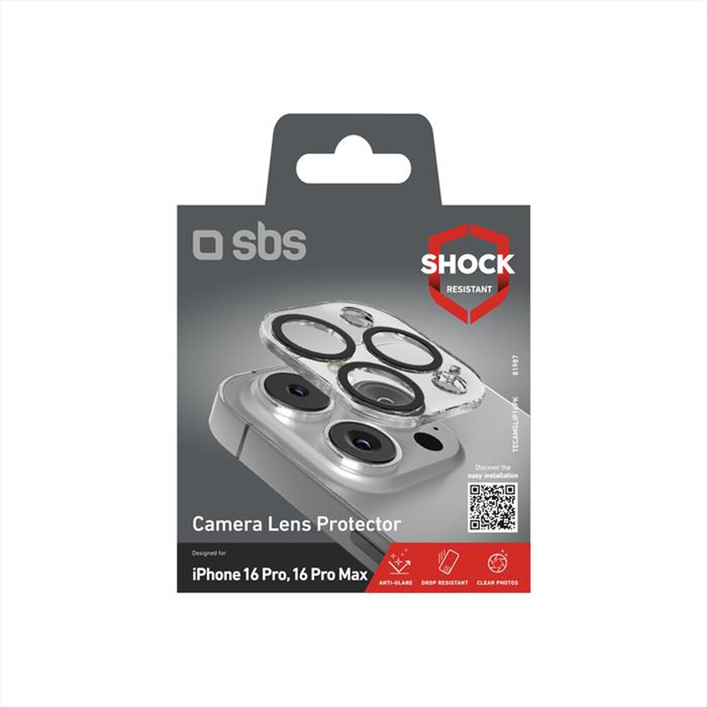 Immagine del prodotto SBS - Camera glass TECAMGLIP16PK iPhone 16 Pro/16 Pro Ma-Trasparente