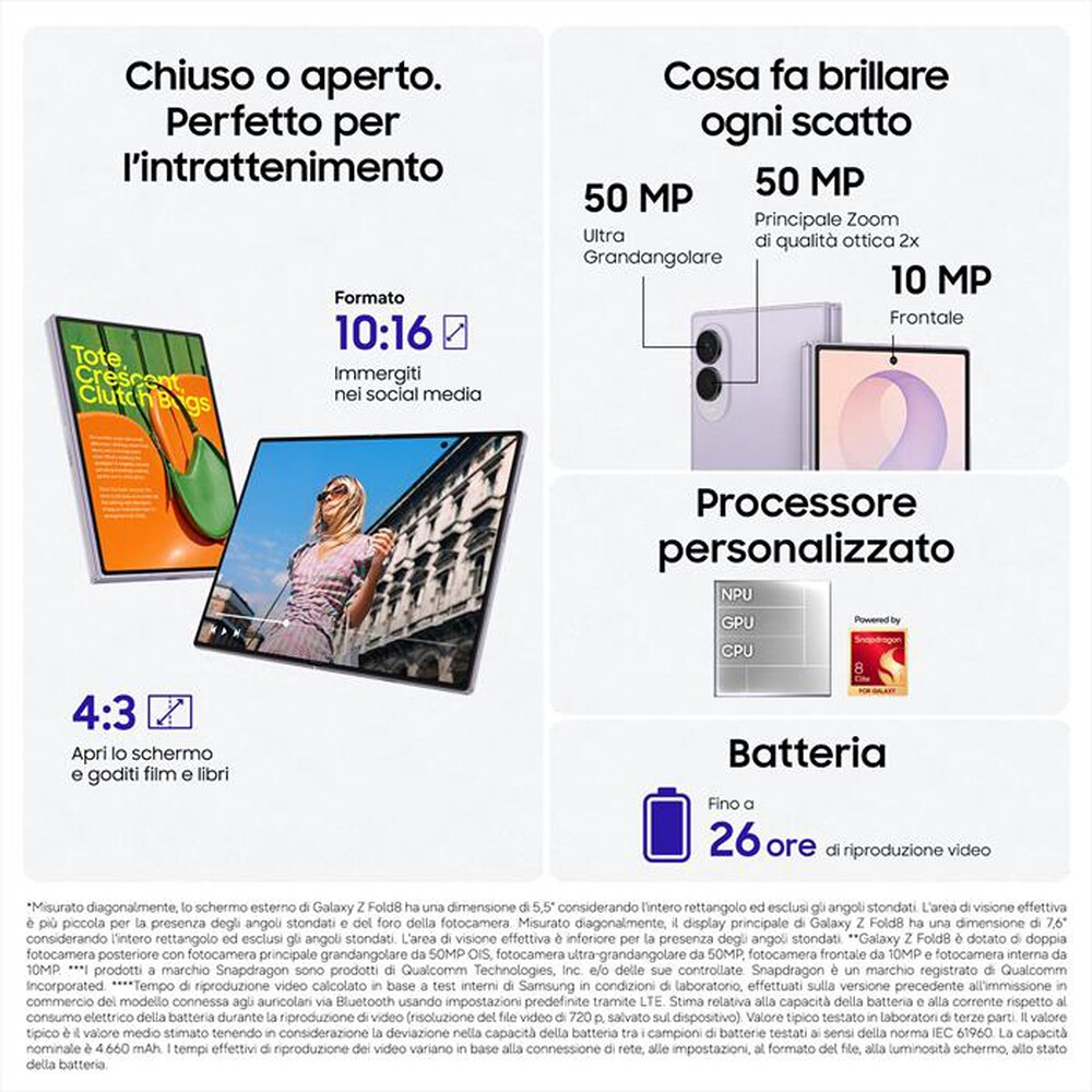 Immagine del prodotto SAMSUNG - Galaxy Z Fold8 12+256GB-Cream