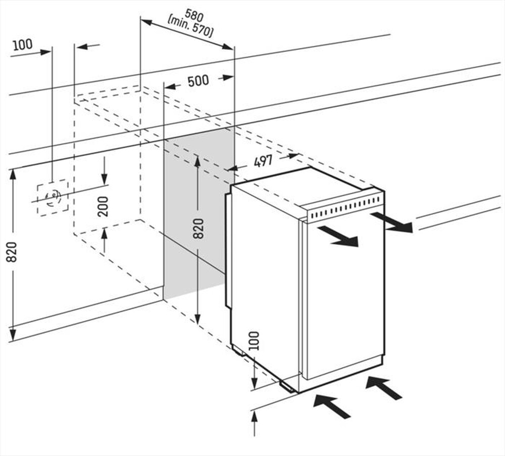 Immagine del prodotto LIEBHERR - Frigorifero sotto-tavolo UK 1414-26 Classe E 105lt-Bianco