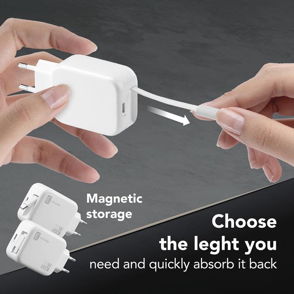Immagine del prodotto CELLULARLINE - RETRACTABLE POWER 30W-Bianco