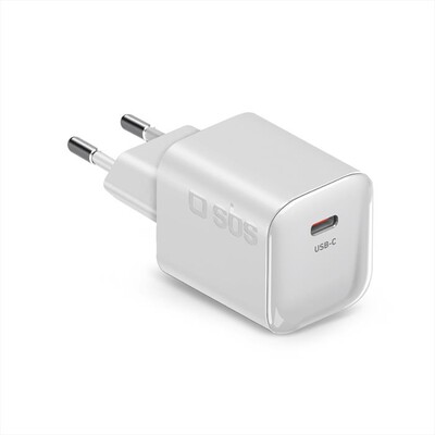 SBS - Caricatore da rete GaN con 1 porta USB-C da 30W-bianco