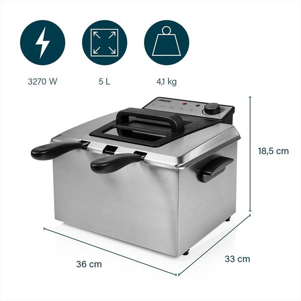 Immagine del prodotto PRINCESS - Friggitrice a olio 5lt 185000-NERO/ACCIAIO