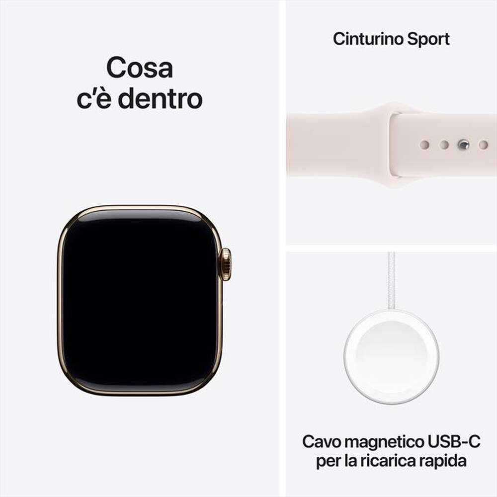 Immagine del prodotto APPLE - Watch Series 11 GPS + Cellular 42mm Titanio-Oro - Band Rosa Fard - S/M