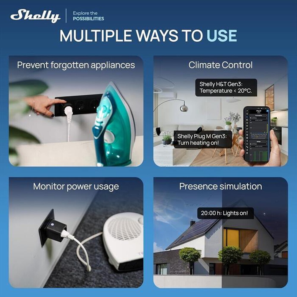 Immagine del prodotto SHELLY - Presa Intelligente WiFi PLUG M GEN3 SHELLY-Nero