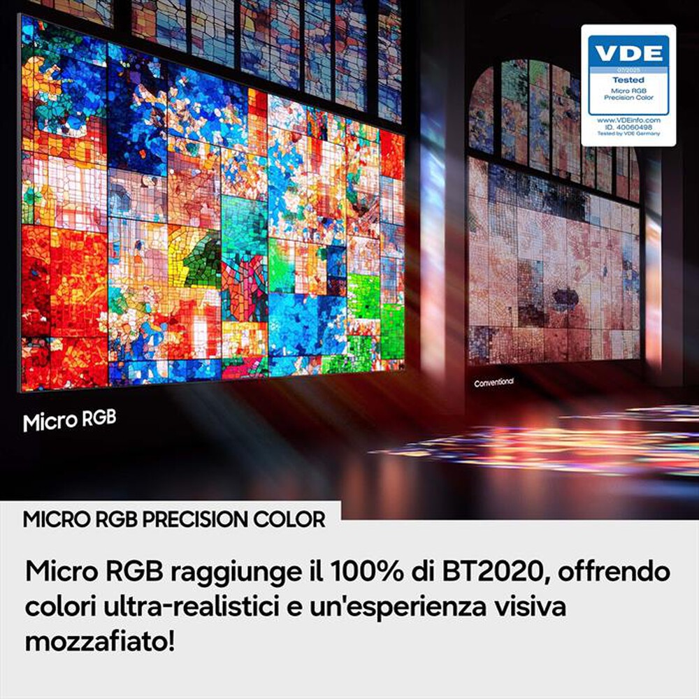 Immagine del prodotto SAMSUNG - Smart TV Micro RGB Vision AI 4K 75" MRE75R85HAUXZT-Titan Black
