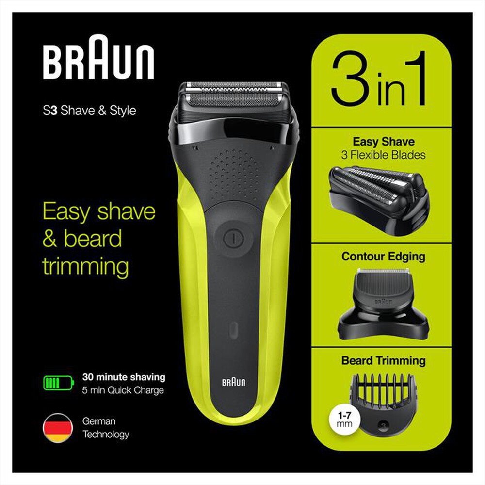Immagine del prodotto BRAUN - Series 3 Shave&Style 300BT-Nero/Verde