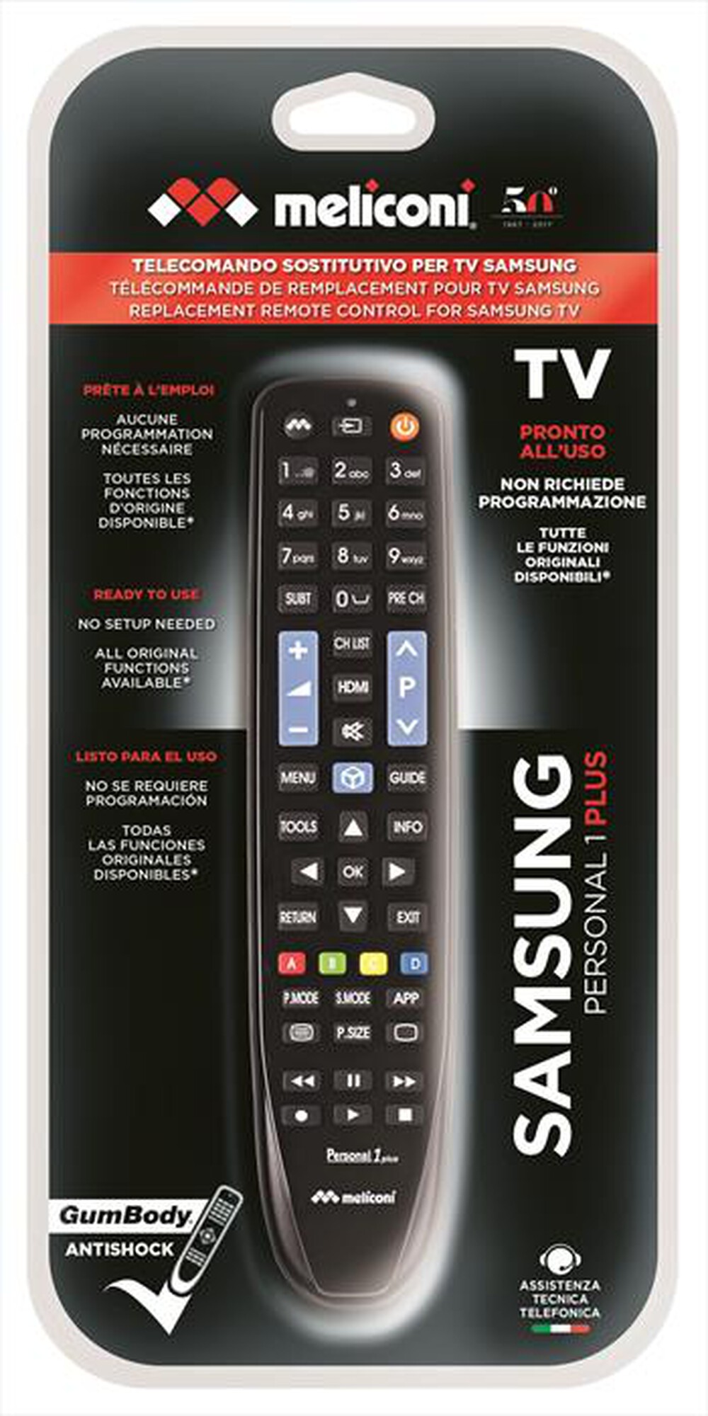 Immagine del prodotto MELICONI - Telecomando di ricambio per TV Gumbody Personal 1-Nero