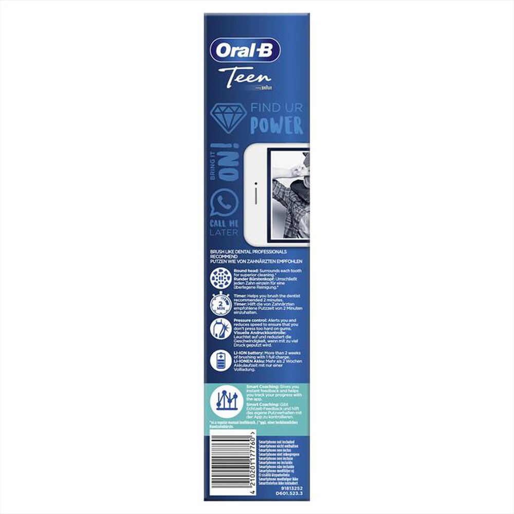 Immagine del prodotto ORAL-B - Spazzolino elettrico ricaricabile SMARTSERIES TEEN-Bianco