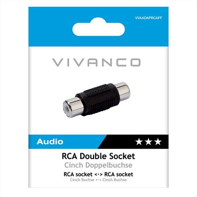 VIVANCO - Adattatore audio RCA doppia presa-Nero