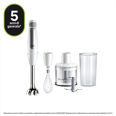 BRAUN - Frullatore a immersione Minipimer MQ7035IWH-Bianco