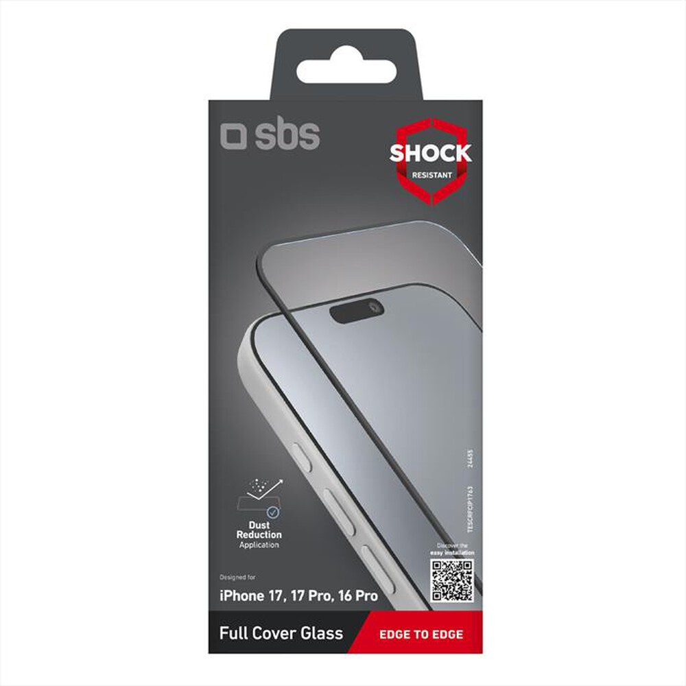 Immagine del prodotto SBS - Full cover glass per iPhone 17/17 Pro/16 Pro-Nero