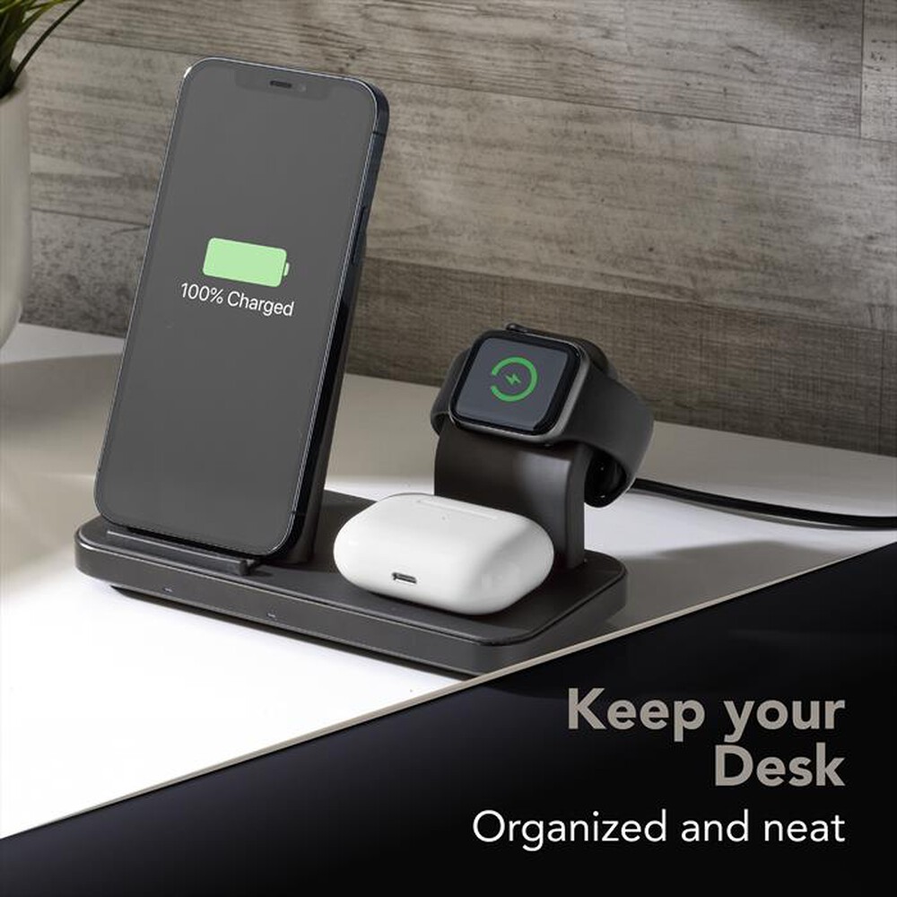 Immagine del prodotto CELLULARLINE - Trio wireless charger WIRELESS3IN1IPHK-Nero