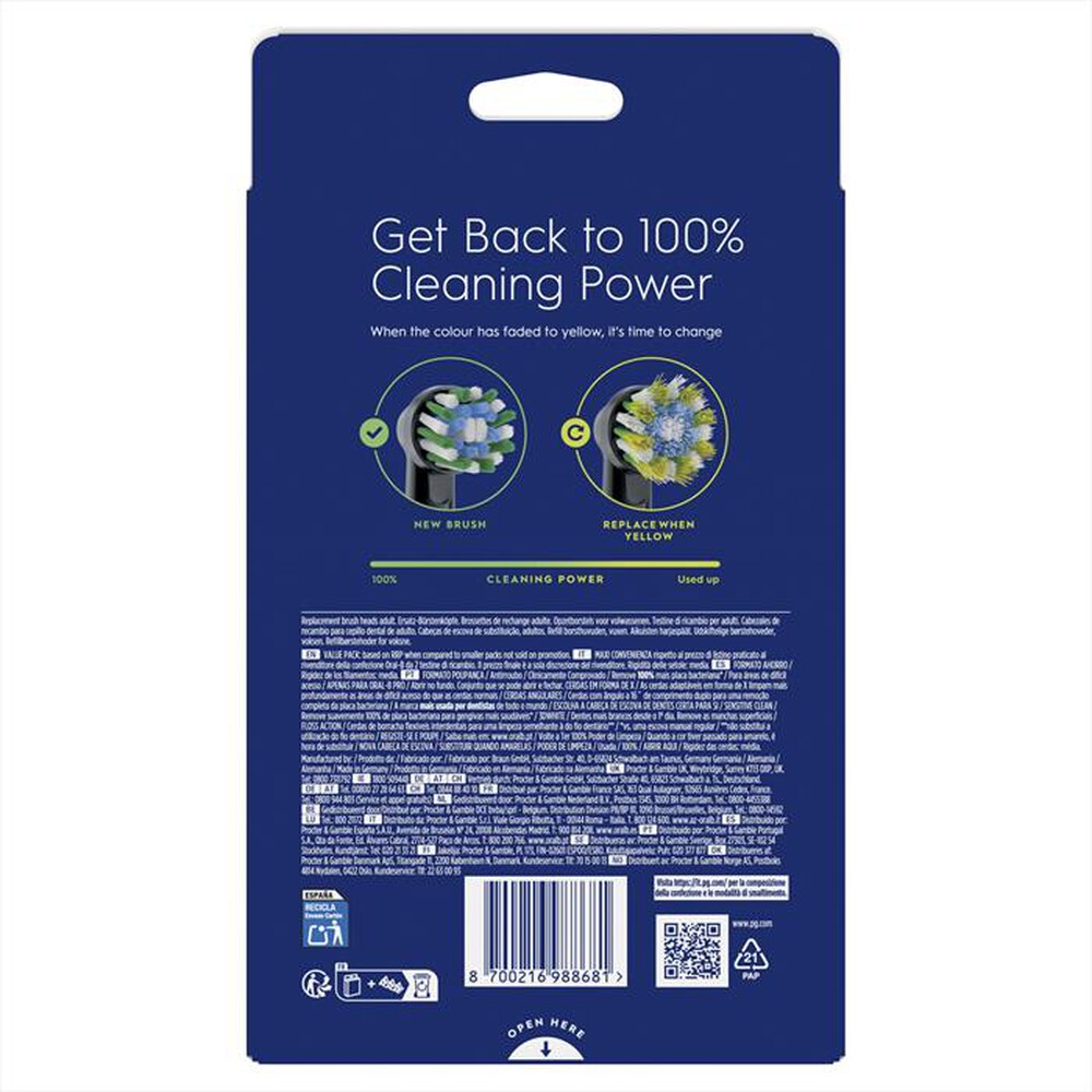 Immagine del prodotto ORAL-B - Testine Ricambio EB50BRX 10CT CROSSACTION ENG BOX-NERO