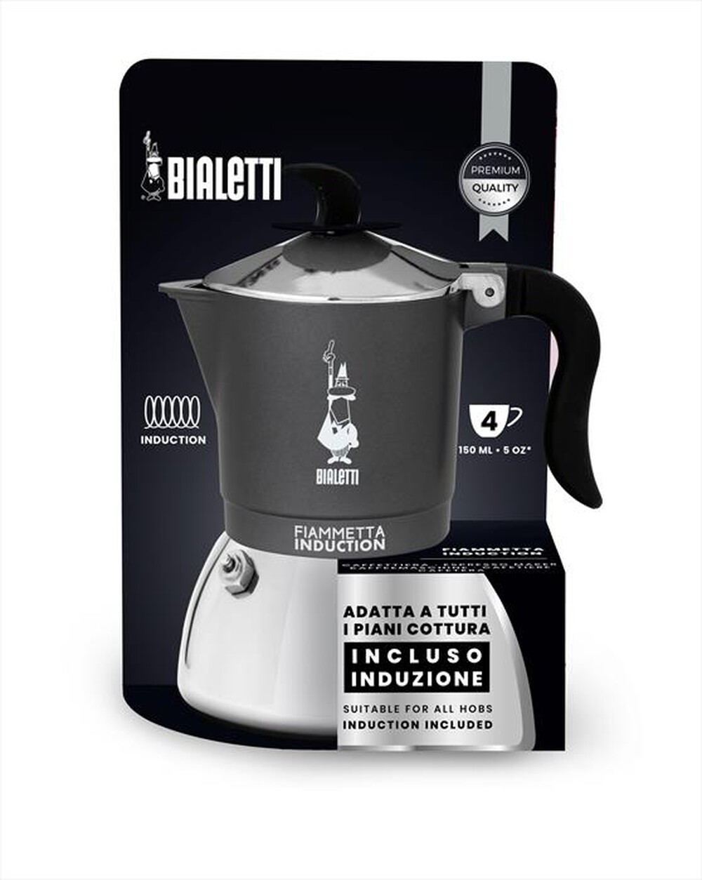 Immagine del prodotto BIALETTI - Caffettiera FIAMMETTA IND. 4TZ-grigio